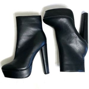 Fifi By Shoedazzle Faux Croc Skin Emerald Black Ankle Boots Size 9 New